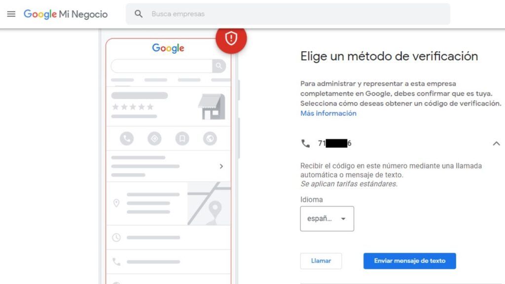 Verificar Google My Business por telefono